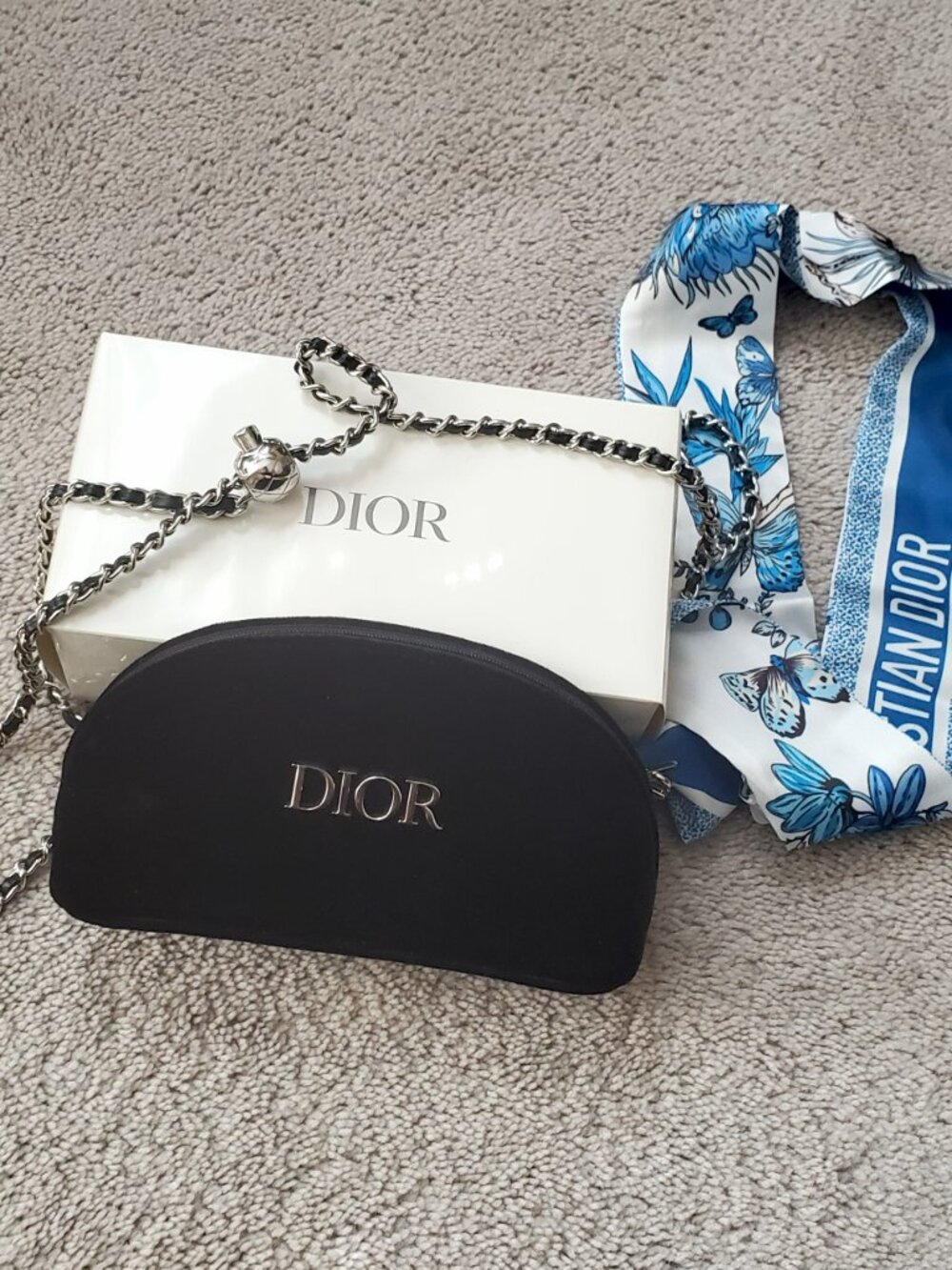 Dior Black Velvet Cosmetic Bag